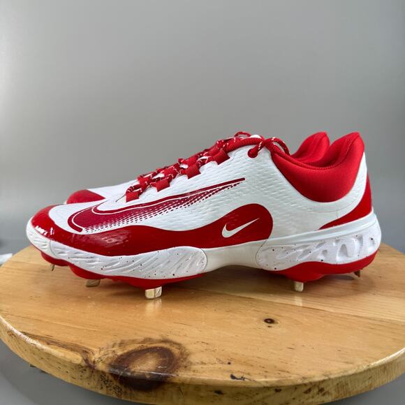 Nike Alpha Huarache Elite 4 Low Mens Size 14 Baseball Cleats Metal Red White NEW - Picture 3 of 7